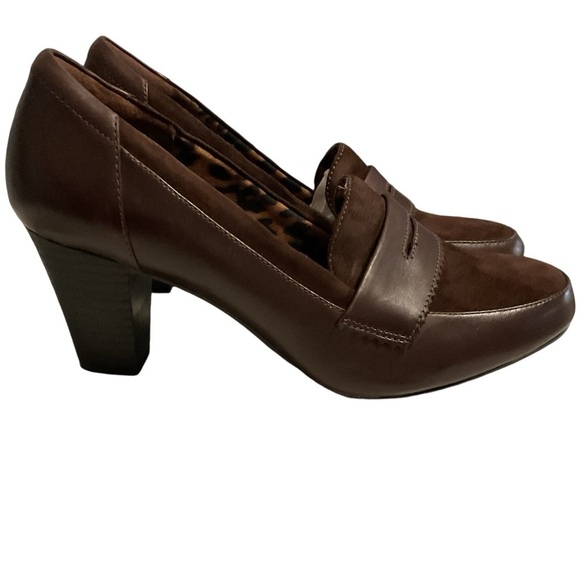 Clarks  Brown Leather mocasines & Suede‎ Size 10 - Picture 2 of 5
